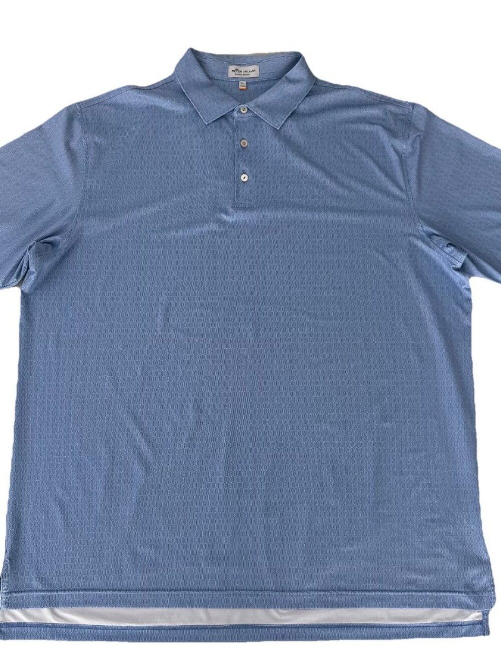 Peter Millar Crown Sport Polo XXL Blue Geometric Summer Comfort